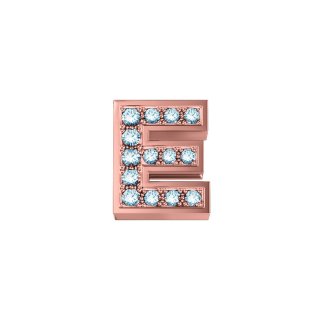 Lettera E Classica in oro rosa e diamanti