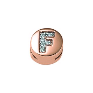 Elements Donnaoro - Lettera F Tonda - Oro Rosa - Diamanti