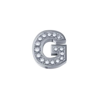 Lettera G Classica in oro bianco e diamanti