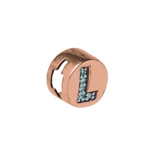 Elements Donnaoro - Lettera L Tonda - Oro Rosa - Diamanti