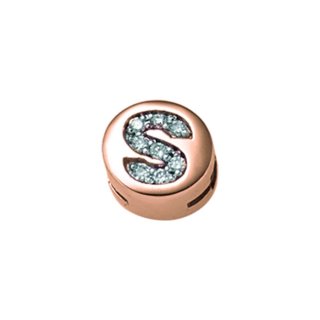 Elements Donnaoro - Lettera S Tonda - Oro Rosa - Diamanti