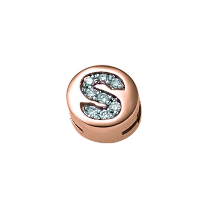 Elements Donnaoro - Lettera S Tonda - Oro Rosa - Diamanti