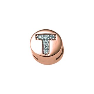Elements Donnaoro - Lettera T - Oro Rosa - Diamanti