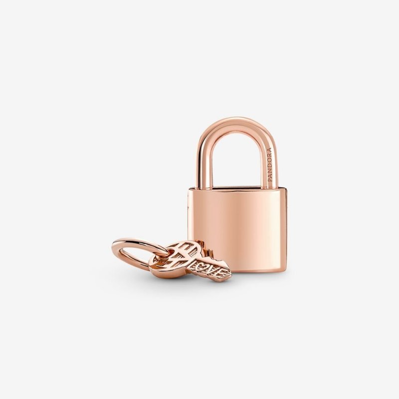 Charm Pendente Lucchetto E Chiave Dell'Amore