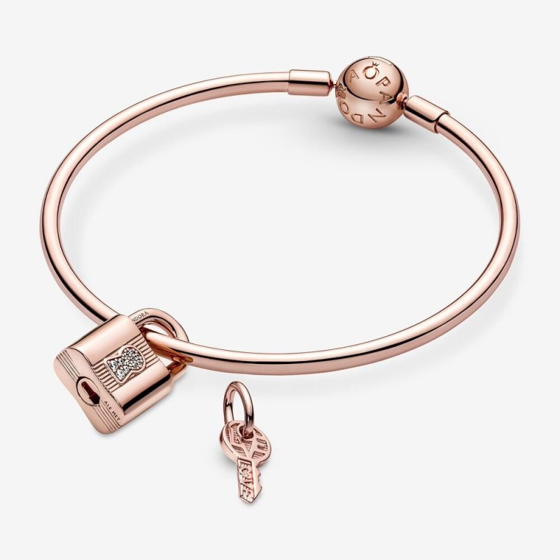 Charm Pendente Lucchetto E Chiave Dell'Amore
