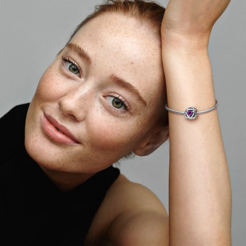 Charm Cerchio Eterno Viola Febbraio