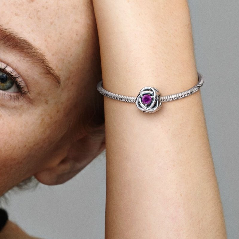 Charm Cerchio Eterno Viola Febbraio