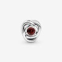 Charm Cerchio Eterno Rosso Scuro Gennaio