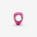 Charm Cuore Metallico Rosa