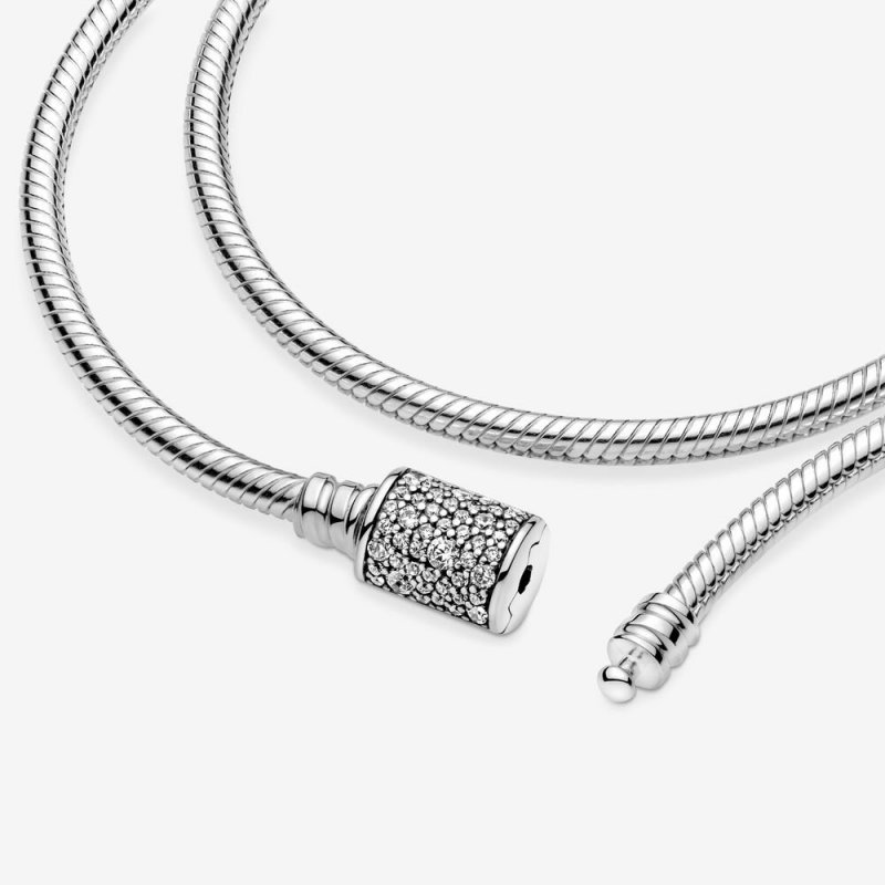 Doppio Bracciale Con Chiusura Pavè