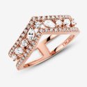 Anello chevron doppio taglio marquise