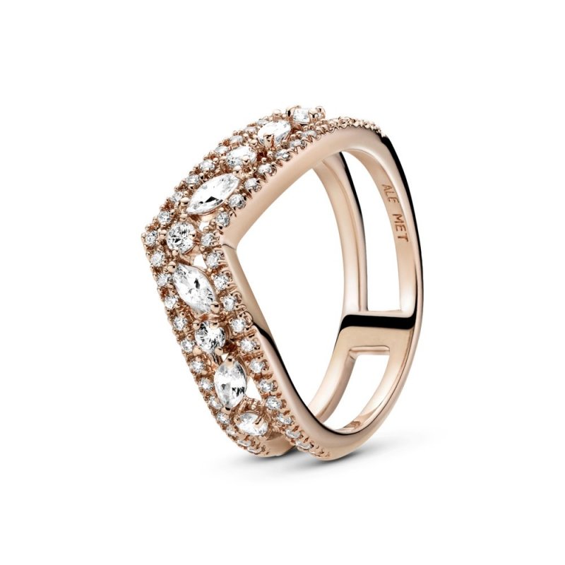 Anello chevron doppio taglio marquise