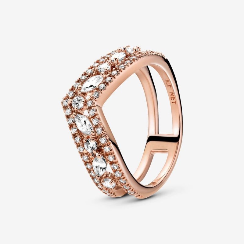 Anello chevron doppio taglio marquise