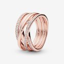Anello linee intrecciate scintillanti