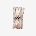 Anello linee intrecciate scintillanti
