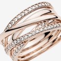 Anello linee intrecciate scintillanti