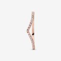 Wishbone Pandora Rose Ring With Clear Cu