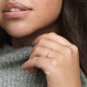Wishbone Silver Ring With Clear Cubic Zi