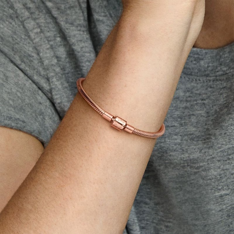 Bracciale Pandora Moments con maglia snake e chiusura a barile