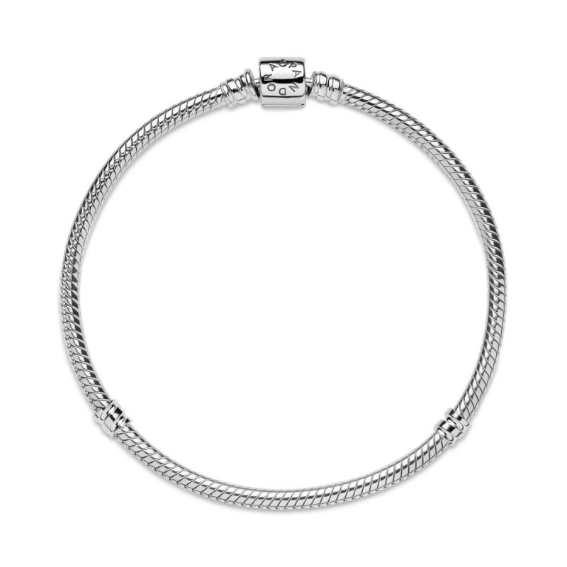 Bracciale Pandora Moments con maglia snake e chiusura a barile