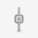 Anello Punto Luce scintillante con pietra quadrata