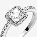 Anello Punto Luce scintillante con pietra quadrata