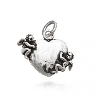 Giovanni Raspini - Charm Cuore Con Angeli - Argento