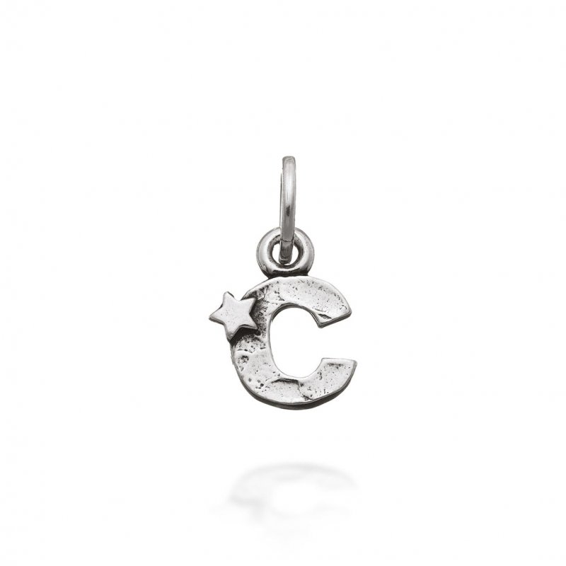 Giovanni Raspini - Charm "C" Con Stelle - Argento