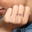 Anello Cuore In Rilievo Rosa
