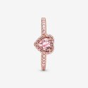 Anello Cuore In Rilievo Rosa