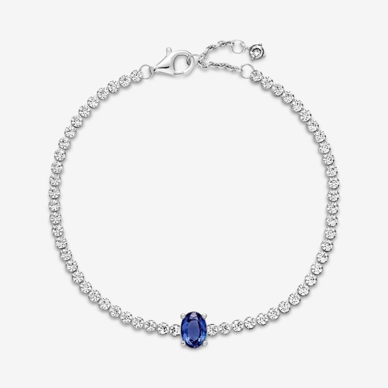 Bracciale Tennis Con Pietra Blu