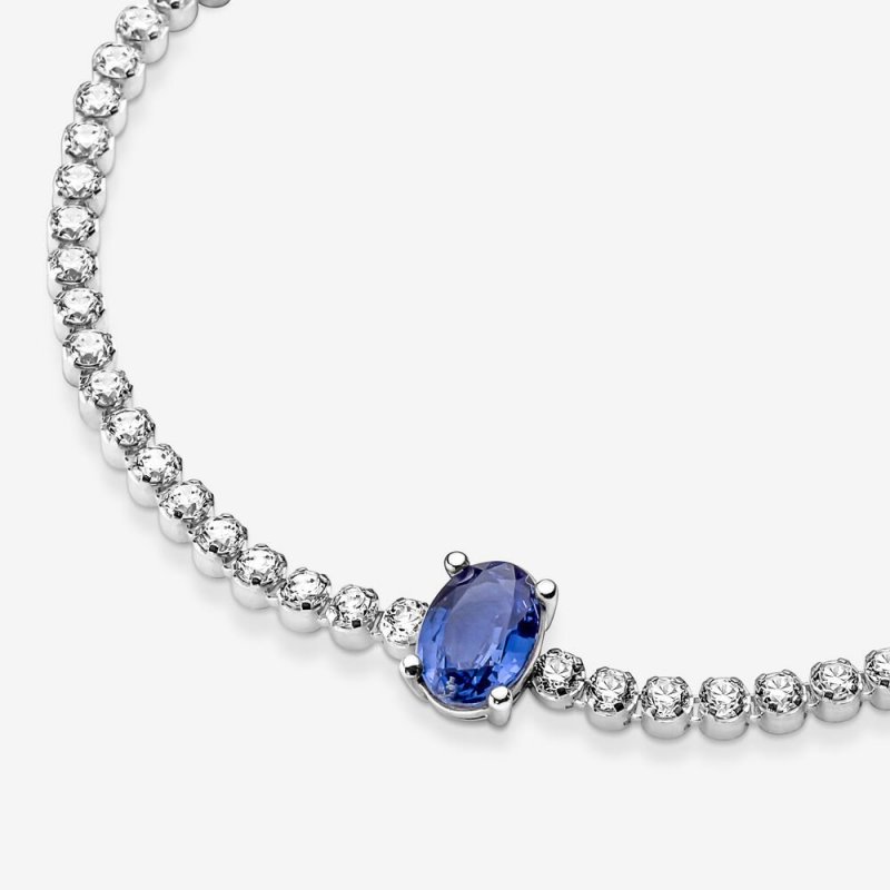 Bracciale Tennis Con Pietra Blu