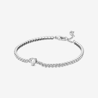 Bracciale Tennis Con Cuore In Rilievo