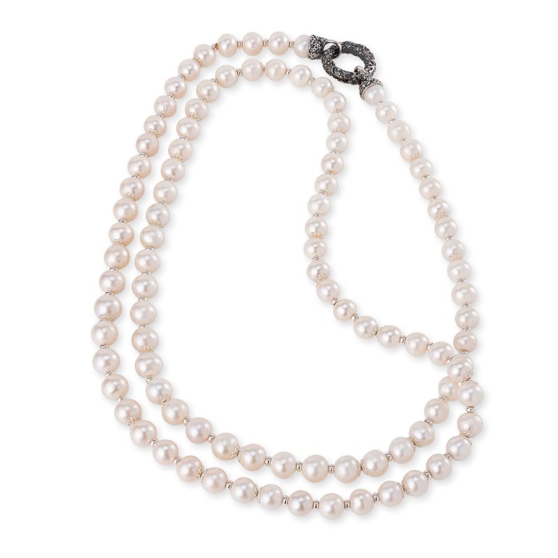 Gerardo Sacco - Collana Mod Chanel - Argento - Perle