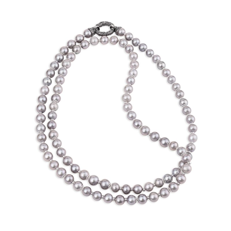 Gerardo Sacco - Collana Mod Chanel - Argento - Perle