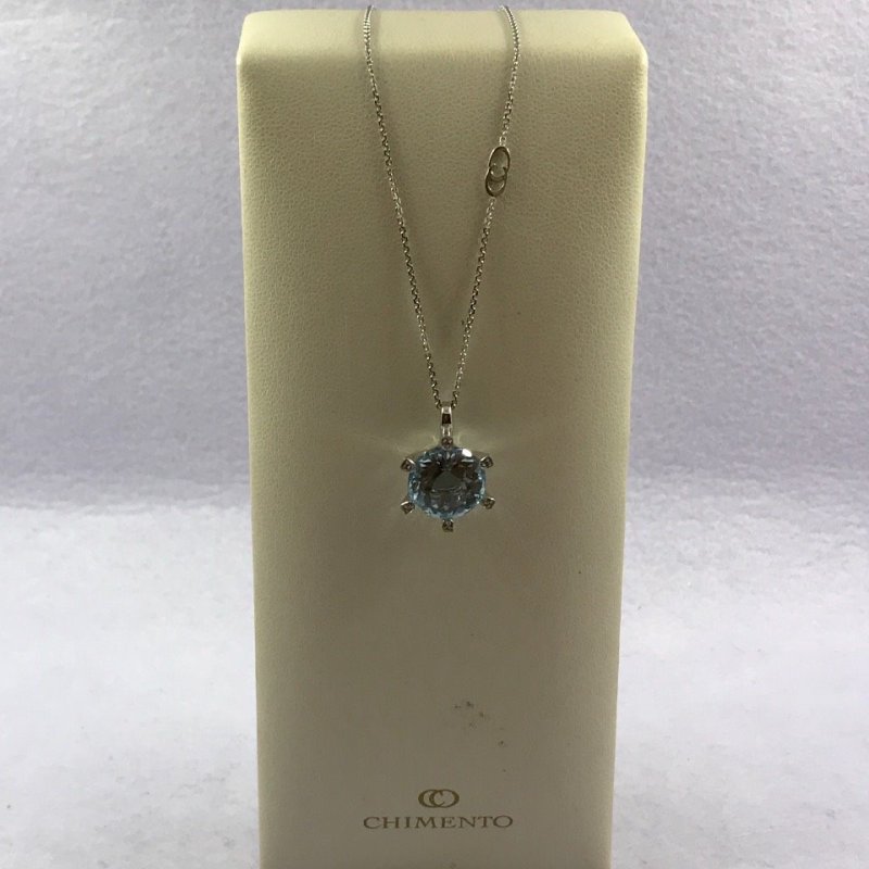 Chimento - Collana Donna - Oro Bianco - Acquamarina