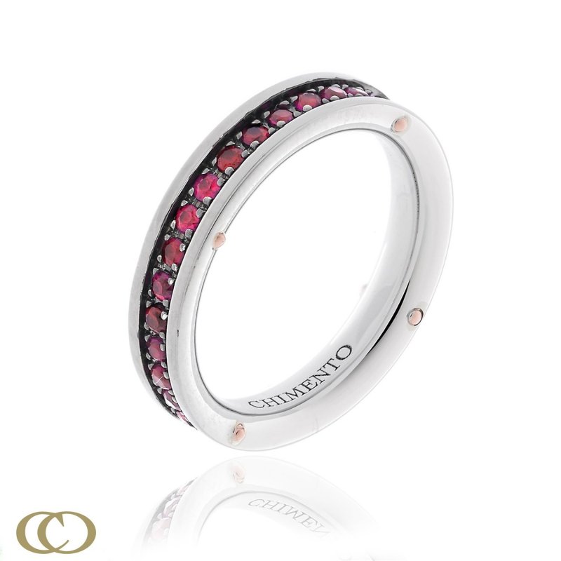 Chimento - Anello Aeternitas - Oro Bianco - Rubino