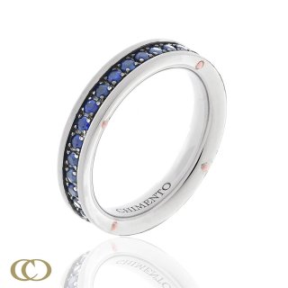 Chimento - Anello Riviera - Oro Bianco - Zaffiro
