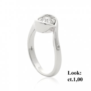 Chimento - Anello Solitario - Oro Bianco - Diamante