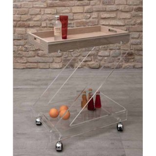 Carrello con Doppio Vassoio Rimovibile ZETA H 73cm Trasparente