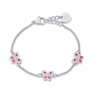 Bracciale Junior  In Acciaio Con Farfalle