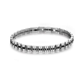 Bracciale In Acciaio Dettaglio Ip Nero