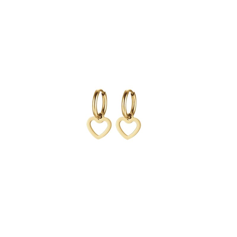 Orecchini In Acciaio Ip Gold Con Cuore