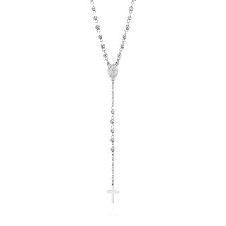 Collana Rosario In Acciaio Con Sfere In Acciaio