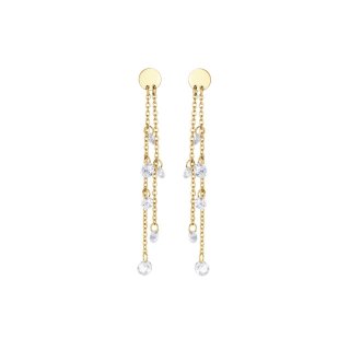 Orecchini In Acciaio Ip Gold Con Cristalli Bianchi
