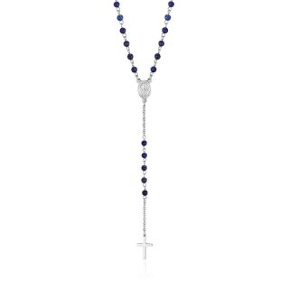 Collana Rosario In Acciaio Con Pietre Lapis