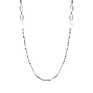 Collana In Acciaio Con Cristalli Bianchi