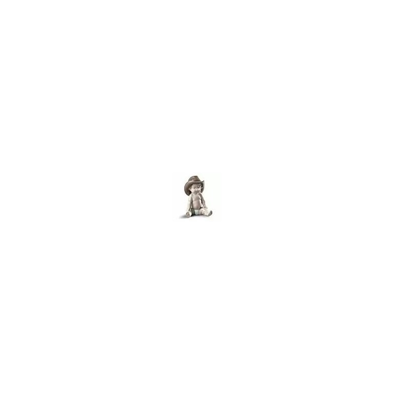 Figurina Bimbo con cappello da cowboy