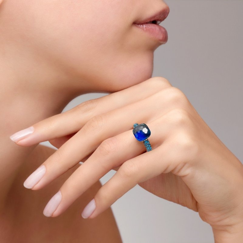 Pomellato - Anello Nudo Deep Blue - Oro Rosa