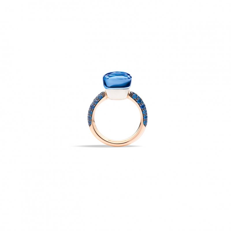 Pomellato - Anello Nudo Deep Blue - Oro Rosa